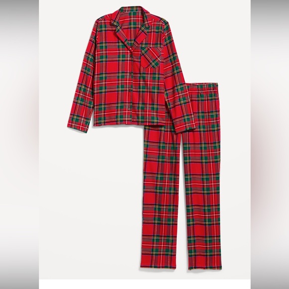 Red plaid flannel pajamas - Picture 3 of 4